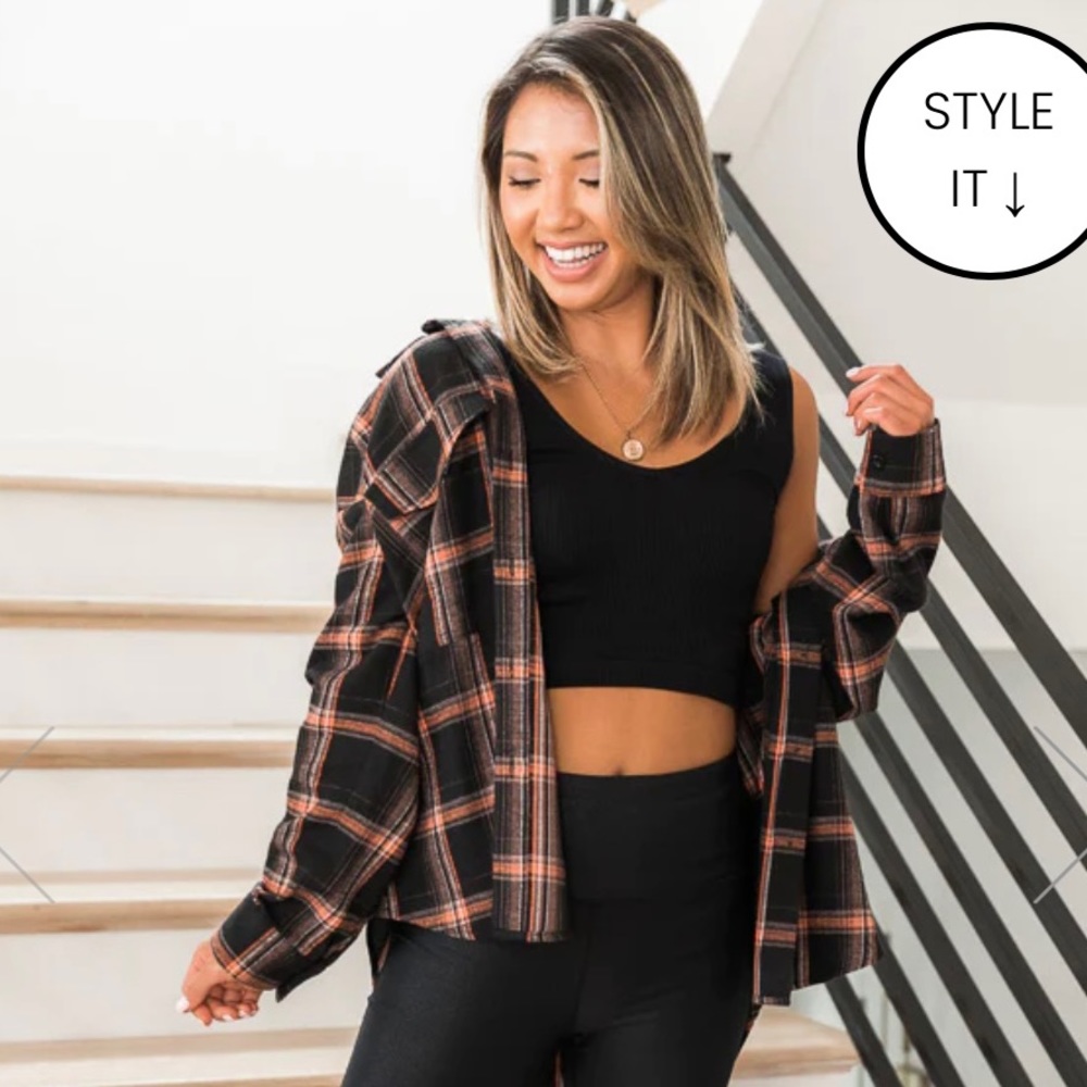 Pink Lily Plaid Shirt